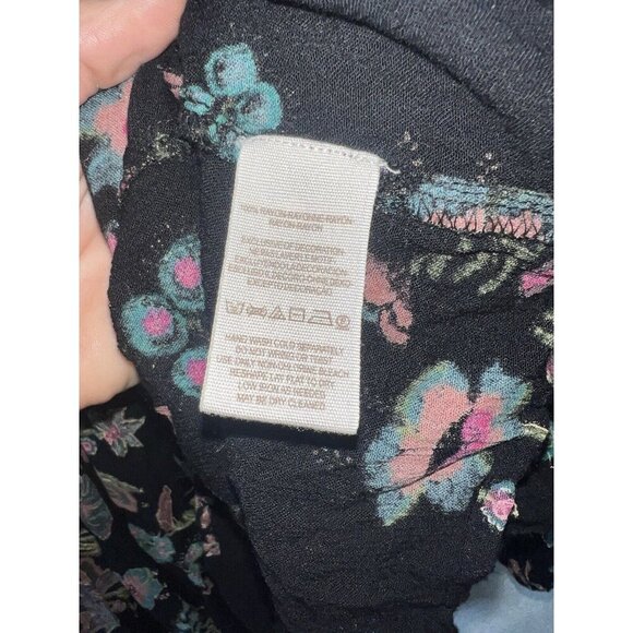 Free People Tunic Top Medium Floral Flowy Dress Boho Vivid Colors Rayon R - Picture 7 of 11
